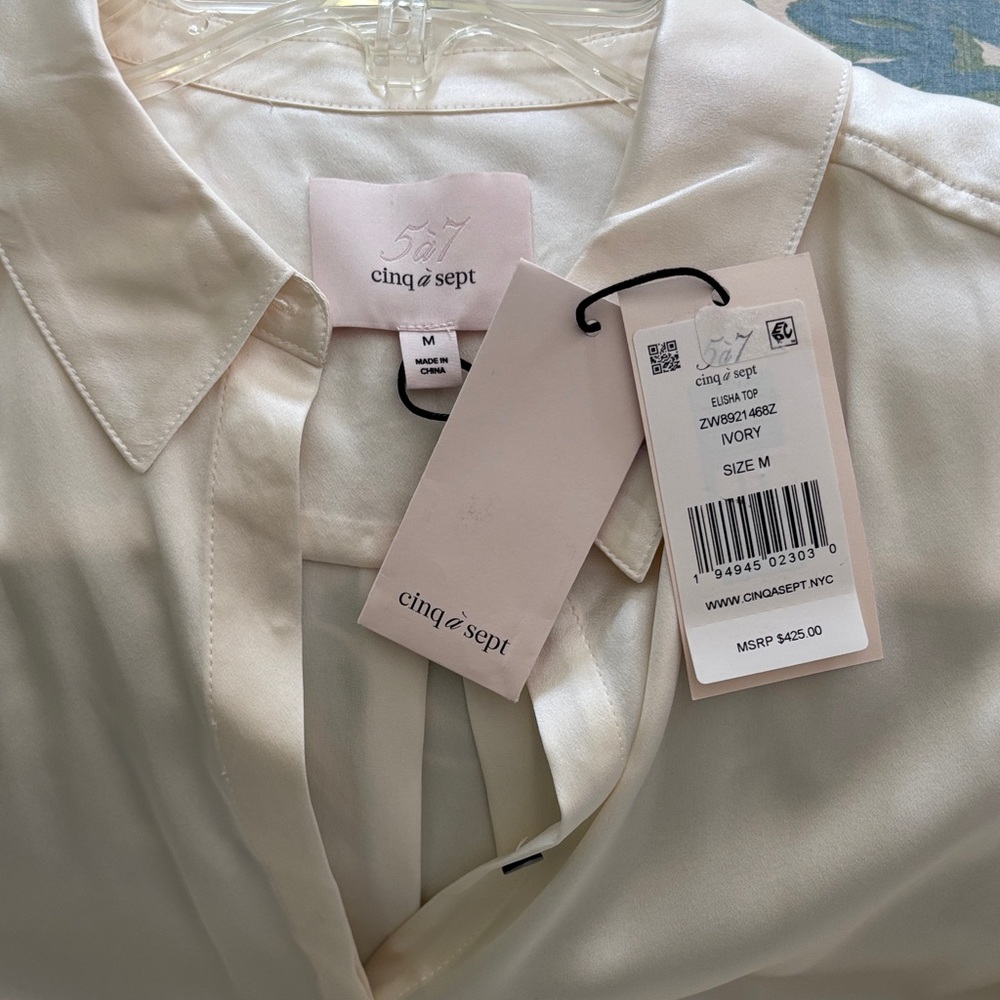 Cinq à Sept Cream Button-Up Blouse